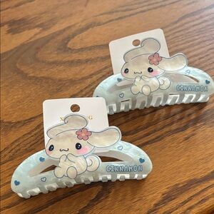 Cinnamoroll Inspired Pearl White Hair Claw Clip - Cute Character Accent